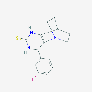 3-(3-fluorophenyl)-1,4,6-triazatricyclo[6.2.2.0~2,7~]dodec-2(7)-ene-5-thione
