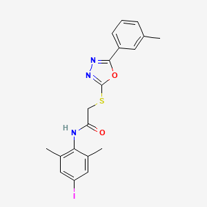 molecular formula C19H18IN3O2S B4134889 N-(4-iodo-2,6-dimethylphenyl)-2-{[5-(3-methylphenyl)-1,3,4-oxadiazol-2-yl]thio}acetamide 