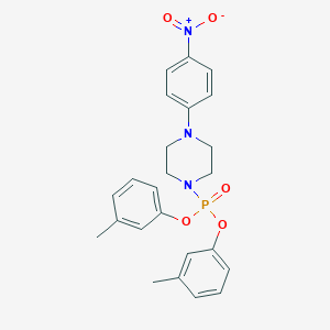 Bis(3-methylphenyl) 4-{4-nitrophenyl}-1-piperazinylphosphonate
