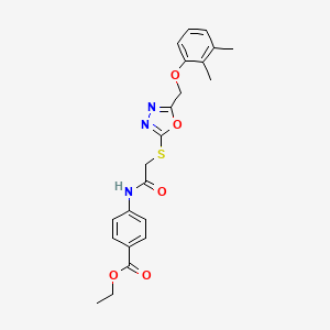 molecular formula C22H23N3O5S B4134909 ethyl 4-{[({5-[(2,3-dimethylphenoxy)methyl]-1,3,4-oxadiazol-2-yl}thio)acetyl]amino}benzoate 