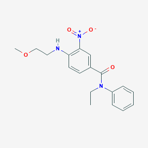 molecular formula C18H21N3O4 B4134916 N-ethyl-4-[(2-methoxyethyl)amino]-3-nitro-N-phenylbenzamide 