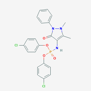 molecular formula C23H20Cl2N3O4P B413492 bis(4-chlorophenyl) 1,5-dimethyl-3-oxo-2-phenyl-2,3-dihydro-1H-pyrazol-4-ylamidophosphate 
