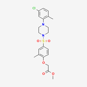 molecular formula C21H25ClN2O5S B4134921 methyl (4-{[4-(5-chloro-2-methylphenyl)-1-piperazinyl]sulfonyl}-2-methylphenoxy)acetate 