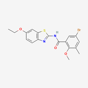 molecular formula C18H17BrN2O3S B4134930 5-bromo-N-(6-ethoxy-1,3-benzothiazol-2-yl)-2-methoxy-3-methylbenzamide 