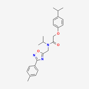 molecular formula C24H29N3O3 B4134959 N-isopropyl-2-(4-isopropylphenoxy)-N-{[3-(4-methylphenyl)-1,2,4-oxadiazol-5-yl]methyl}acetamide 