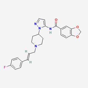 molecular formula C25H25FN4O3 B4134963 N-(1-{1-[(2E)-3-(4-fluorophenyl)-2-propen-1-yl]-4-piperidinyl}-1H-pyrazol-5-yl)-1,3-benzodioxole-5-carboxamide 