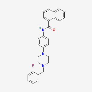 molecular formula C28H26FN3O B4134974 N-{4-[4-(2-fluorobenzyl)-1-piperazinyl]phenyl}-1-naphthamide 