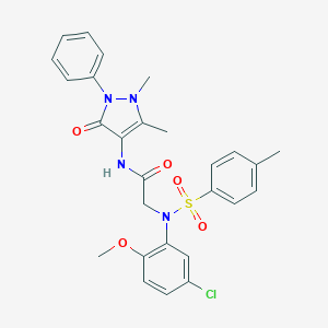 2-{5-chloro-2-methoxy[(4-methylphenyl)sulfonyl]anilino}-N-(1,5-dimethyl-3-oxo-2-phenyl-2,3-dihydro-1H-pyrazol-4-yl)acetamide