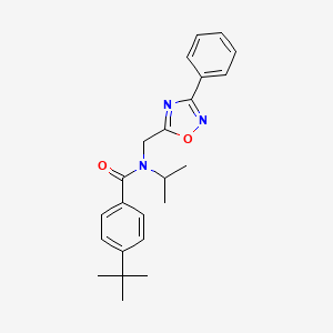 molecular formula C23H27N3O2 B4134992 4-tert-butyl-N-isopropyl-N-[(3-phenyl-1,2,4-oxadiazol-5-yl)methyl]benzamide 