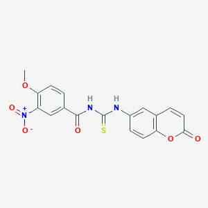 molecular formula C18H13N3O6S B4135014 4-methoxy-3-nitro-N-{[(2-oxo-2H-chromen-6-yl)amino]carbonothioyl}benzamide 