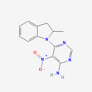 molecular formula C13H13N5O2 B4135021 6-(2-methyl-2,3-dihydro-1H-indol-1-yl)-5-nitro-4-pyrimidinamine 