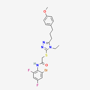 molecular formula C22H23BrF2N4O2S B4135023 N-(2-bromo-4,6-difluorophenyl)-2-({4-ethyl-5-[3-(4-methoxyphenyl)propyl]-4H-1,2,4-triazol-3-yl}thio)acetamide 