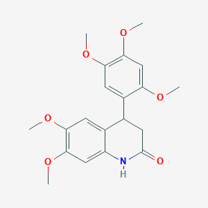 molecular formula C20H23NO6 B4135035 6,7-dimethoxy-4-(2,4,5-trimethoxyphenyl)-3,4-dihydro-2(1H)-quinolinone 