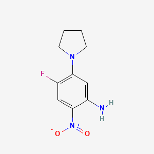 molecular formula C10H12FN3O2 B4135062 4-fluoro-2-nitro-5-(1-pyrrolidinyl)aniline 