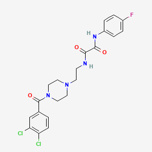 molecular formula C21H21Cl2FN4O3 B4135069 N-{2-[4-(3,4-dichlorobenzoyl)-1-piperazinyl]ethyl}-N'-(4-fluorophenyl)ethanediamide 