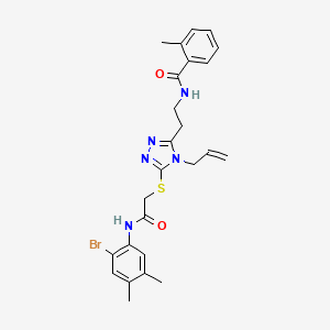 molecular formula C25H28BrN5O2S B4135076 N-{2-[4-allyl-5-({2-[(2-bromo-4,5-dimethylphenyl)amino]-2-oxoethyl}thio)-4H-1,2,4-triazol-3-yl]ethyl}-2-methylbenzamide 