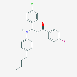 molecular formula C25H25ClFNO B413508 3-(4-Butylanilino)-3-(4-chlorophenyl)-1-(4-fluorophenyl)-1-propanone 