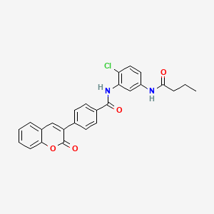molecular formula C26H21ClN2O4 B4135080 N-[5-(butyrylamino)-2-chlorophenyl]-4-(2-oxo-2H-chromen-3-yl)benzamide 
