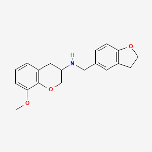 molecular formula C19H21NO3 B4135094 (2,3-dihydro-1-benzofuran-5-ylmethyl)(8-methoxy-3,4-dihydro-2H-chromen-3-yl)amine 