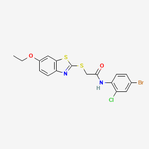 molecular formula C17H14BrClN2O2S2 B4135111 N-(4-bromo-2-chlorophenyl)-2-[(6-ethoxy-1,3-benzothiazol-2-yl)thio]acetamide 