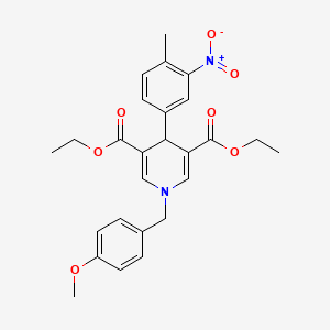 molecular formula C26H28N2O7 B4135117 diethyl 1-(4-methoxybenzyl)-4-(4-methyl-3-nitrophenyl)-1,4-dihydro-3,5-pyridinedicarboxylate 
