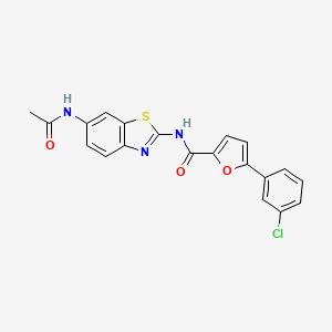 molecular formula C20H14ClN3O3S B4135125 N-[6-(acetylamino)-1,3-benzothiazol-2-yl]-5-(3-chlorophenyl)-2-furamide 