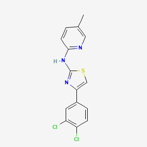 molecular formula C15H11Cl2N3S B4135138 N-[4-(3,4-dichlorophenyl)-1,3-thiazol-2-yl]-5-methyl-2-pyridinamine 