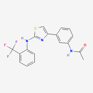 N-[3-(2-{[2-(trifluoromethyl)phenyl]amino}-1,3-thiazol-4-yl)phenyl]acetamide
