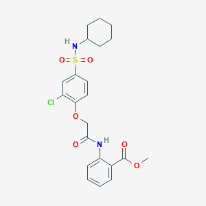 molecular formula C22H25ClN2O6S B4135152 methyl 2-[({2-chloro-4-[(cyclohexylamino)sulfonyl]phenoxy}acetyl)amino]benzoate 