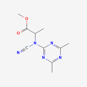 molecular formula C10H13N5O2 B4135169 methyl N-cyano-N-(4,6-dimethyl-1,3,5-triazin-2-yl)alaninate 