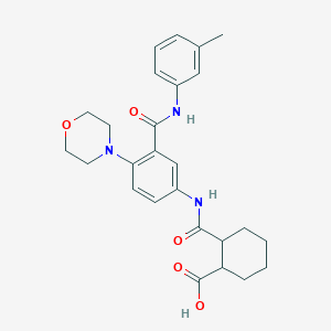molecular formula C26H31N3O5 B4135176 2-({[3-{[(3-methylphenyl)amino]carbonyl}-4-(4-morpholinyl)phenyl]amino}carbonyl)cyclohexanecarboxylic acid 