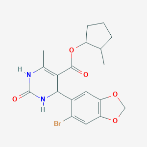 2-Methylcyclopentyl 4-(6-bromo-1,3-benzodioxol-5-yl)-6-methyl-2-oxo-1,2,3,4-tetrahydro-5-pyrimidinecarboxylate