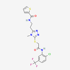 molecular formula C19H17ClF3N5O2S2 B4135215 N-(2-{5-[(2-{[2-chloro-5-(trifluoromethyl)phenyl]amino}-2-oxoethyl)thio]-4-methyl-4H-1,2,4-triazol-3-yl}ethyl)-2-thiophenecarboxamide 