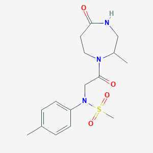 molecular formula C16H23N3O4S B4135219 N-[2-(2-methyl-5-oxo-1,4-diazepan-1-yl)-2-oxoethyl]-N-(4-methylphenyl)methanesulfonamide 