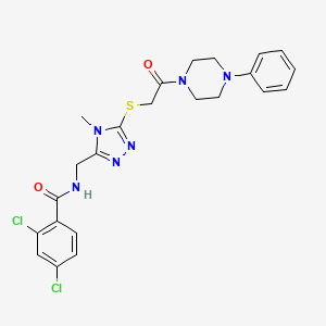 molecular formula C23H24Cl2N6O2S B4135230 2,4-dichloro-N-[(4-methyl-5-{[2-oxo-2-(4-phenyl-1-piperazinyl)ethyl]thio}-4H-1,2,4-triazol-3-yl)methyl]benzamide 