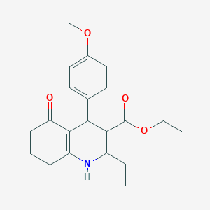 molecular formula C21H25NO4 B413525 Ethyl 2-ethyl-4-(4-methoxyphenyl)-5-oxo-1,4,5,6,7,8-hexahydro-3-quinolinecarboxylate 