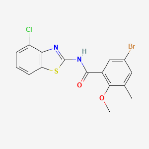 molecular formula C16H12BrClN2O2S B4135256 5-bromo-N-(4-chloro-1,3-benzothiazol-2-yl)-2-methoxy-3-methylbenzamide 