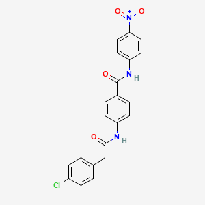 molecular formula C21H16ClN3O4 B4135273 4-{[(4-chlorophenyl)acetyl]amino}-N-(4-nitrophenyl)benzamide 