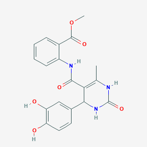 molecular formula C20H19N3O6 B4135275 methyl 2-({[4-(3,4-dihydroxyphenyl)-6-methyl-2-oxo-1,2,3,4-tetrahydro-5-pyrimidinyl]carbonyl}amino)benzoate 