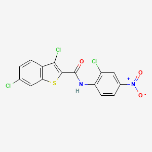 molecular formula C15H7Cl3N2O3S B4135277 3,6-dichloro-N-(2-chloro-4-nitrophenyl)-1-benzothiophene-2-carboxamide 