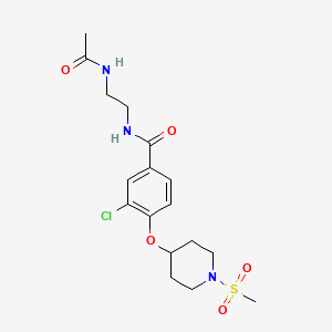 molecular formula C17H24ClN3O5S B4135280 N-[2-(acetylamino)ethyl]-3-chloro-4-{[1-(methylsulfonyl)-4-piperidinyl]oxy}benzamide 