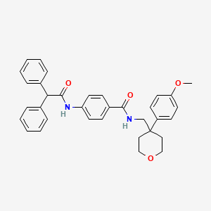 molecular formula C34H34N2O4 B4135288 4-[(diphenylacetyl)amino]-N-{[4-(4-methoxyphenyl)tetrahydro-2H-pyran-4-yl]methyl}benzamide 