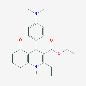 molecular formula C22H28N2O3 B413529 Ethyl 4-[4-(dimethylamino)phenyl]-2-ethyl-5-oxo-1,4,5,6,7,8-hexahydro-3-quinolinecarboxylate 
