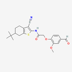 molecular formula C23H26N2O4S B4135297 N-(6-tert-butyl-3-cyano-4,5,6,7-tetrahydro-1-benzothien-2-yl)-2-(4-formyl-2-methoxyphenoxy)acetamide 