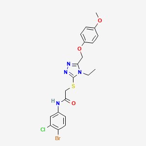 molecular formula C20H20BrClN4O3S B4135306 N-(4-bromo-3-chlorophenyl)-2-({4-ethyl-5-[(4-methoxyphenoxy)methyl]-4H-1,2,4-triazol-3-yl}thio)acetamide 