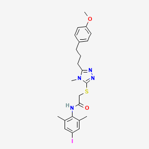 molecular formula C23H27IN4O2S B4135318 N-(4-iodo-2,6-dimethylphenyl)-2-({5-[3-(4-methoxyphenyl)propyl]-4-methyl-4H-1,2,4-triazol-3-yl}thio)acetamide 