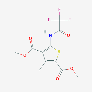 molecular formula C11H10F3NO5S B413533 Dimethyl 3-methyl-5-[(trifluoroacetyl)amino]thiophene-2,4-dicarboxylate CAS No. 294877-74-0