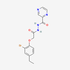 molecular formula C15H15BrN4O3 B4135337 N'-[2-(2-bromo-4-ethylphenoxy)acetyl]-2-pyrazinecarbohydrazide 