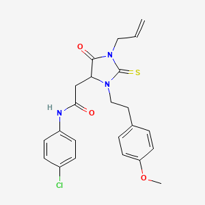 molecular formula C23H24ClN3O3S B4135368 2-{1-allyl-3-[2-(4-methoxyphenyl)ethyl]-5-oxo-2-thioxo-4-imidazolidinyl}-N-(4-chlorophenyl)acetamide 