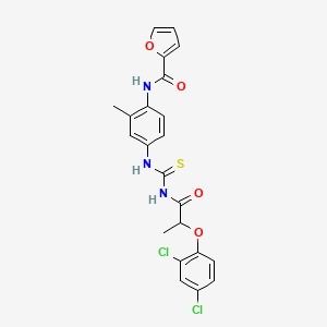 molecular formula C22H19Cl2N3O4S B4135379 N-{4-[({[2-(2,4-dichlorophenoxy)propanoyl]amino}carbonothioyl)amino]-2-methylphenyl}-2-furamide 